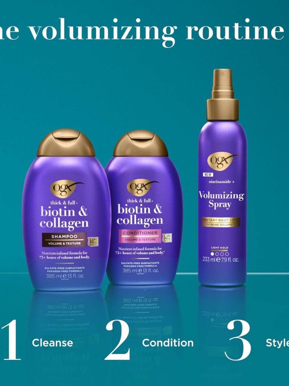 OGX Thick & Full + Biotin & Collagen Volumizing Shampoo, Nutrient-Infused Hair S - Picture 8 of 9